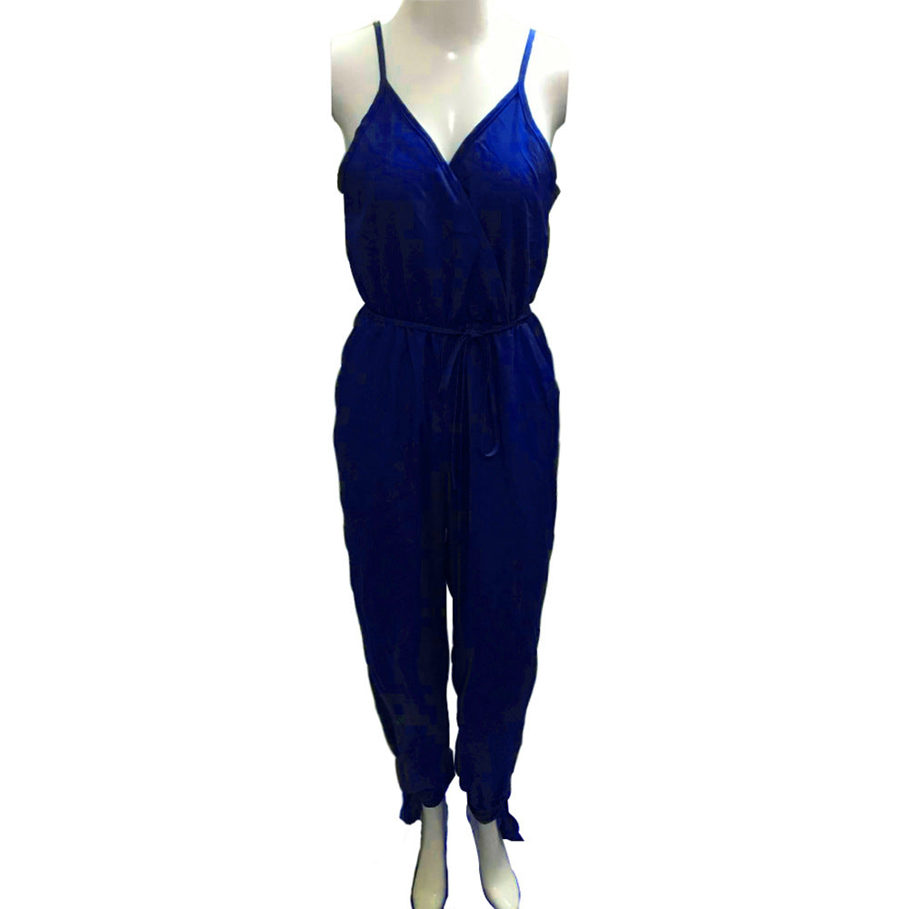 Mono de una pieza de algodón con abertura y tirantes finos, estampado, sin espalda y sexy, de verano para mujer