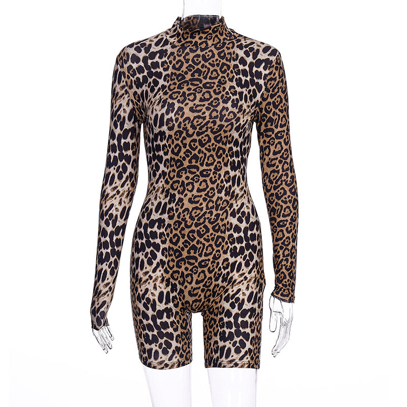 Mono sexy de manga larga con cuello alto de otoño