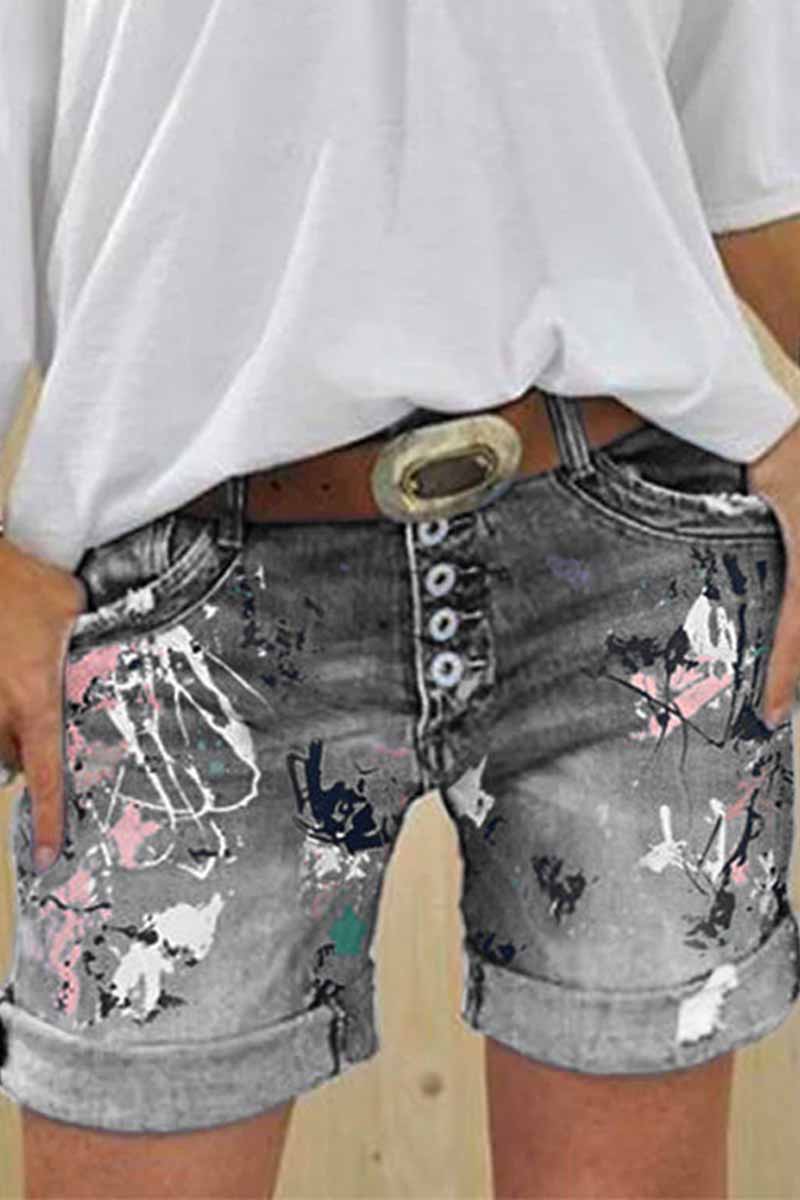 Vaqueros casuales estampados y lavados