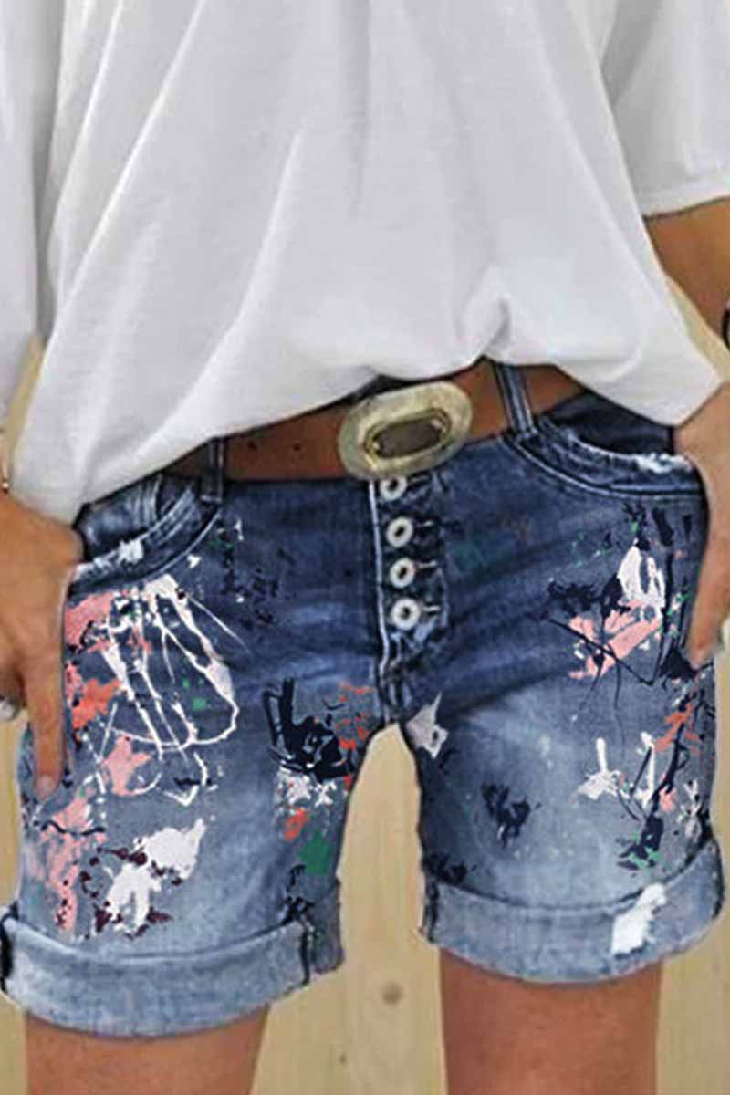 Vaqueros casuales estampados y lavados
