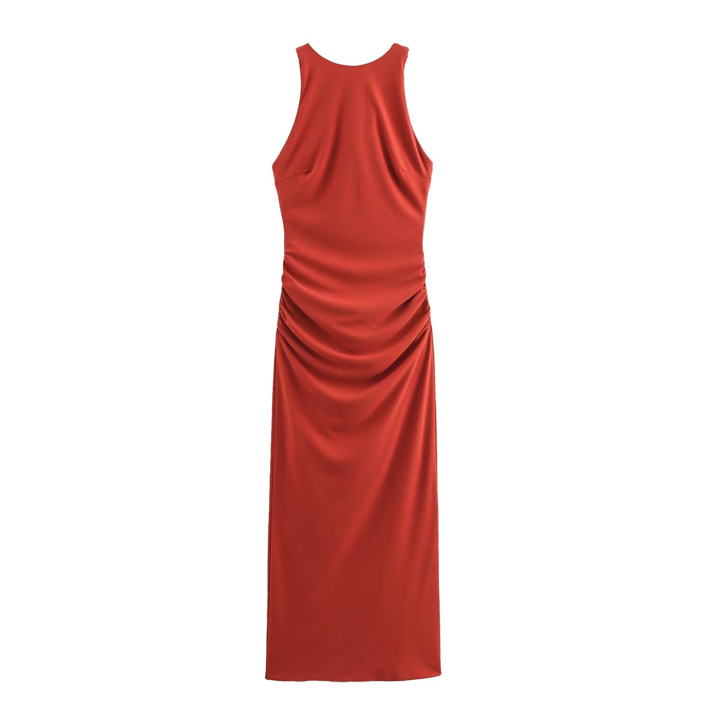 Vestido de verano sin mangas con cuello cruzado en la espalda para mujer