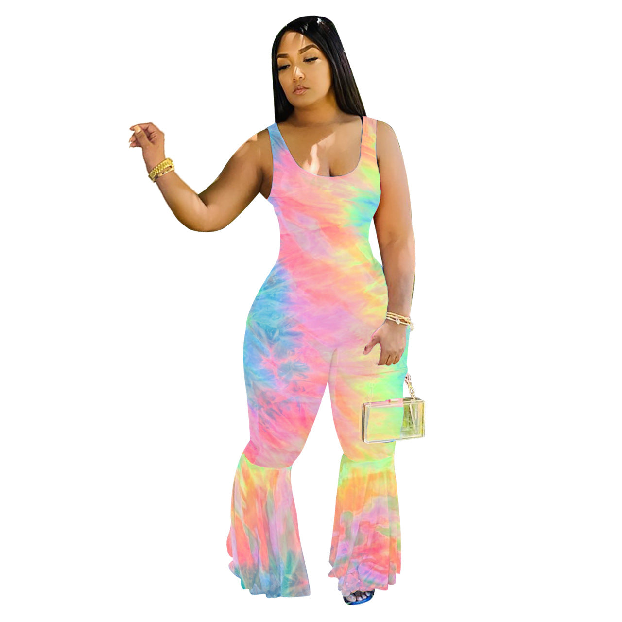 Women Clothing Women Gradient Vest Horn Jumpsuit