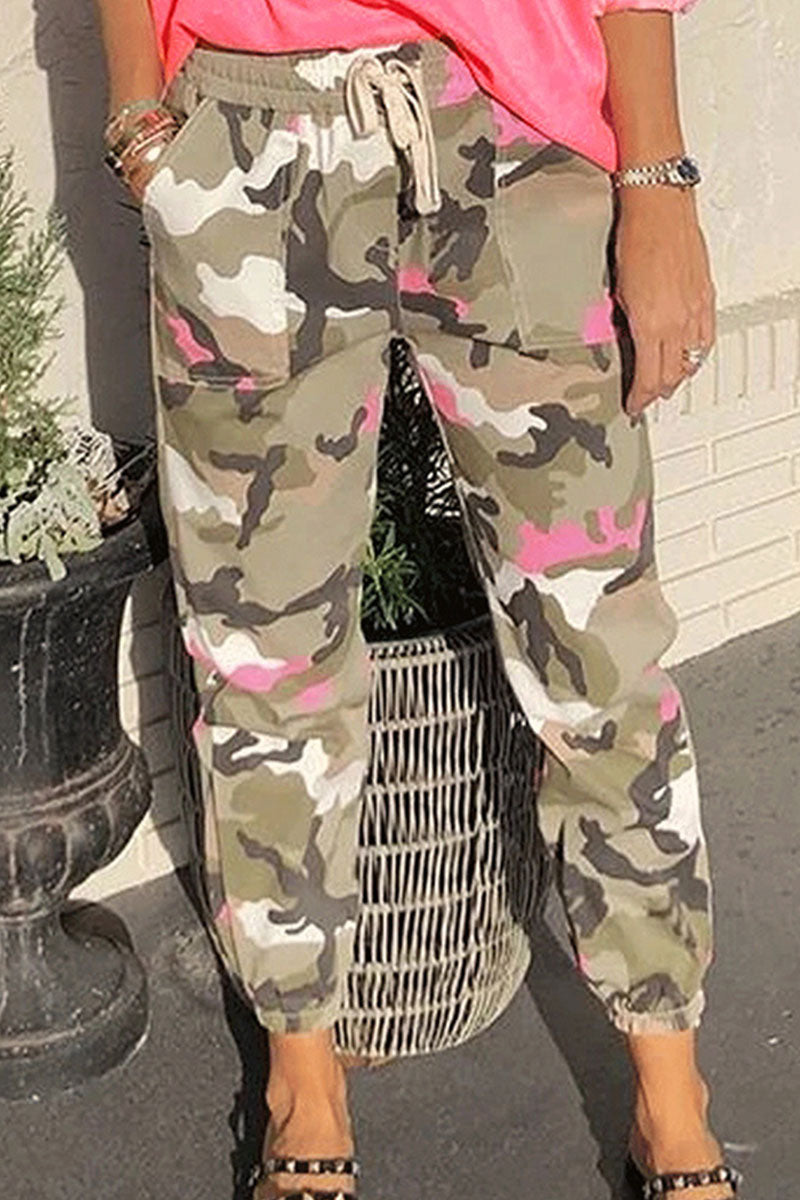 Pantalones holgados con estampado de camuflaje de moda urbana