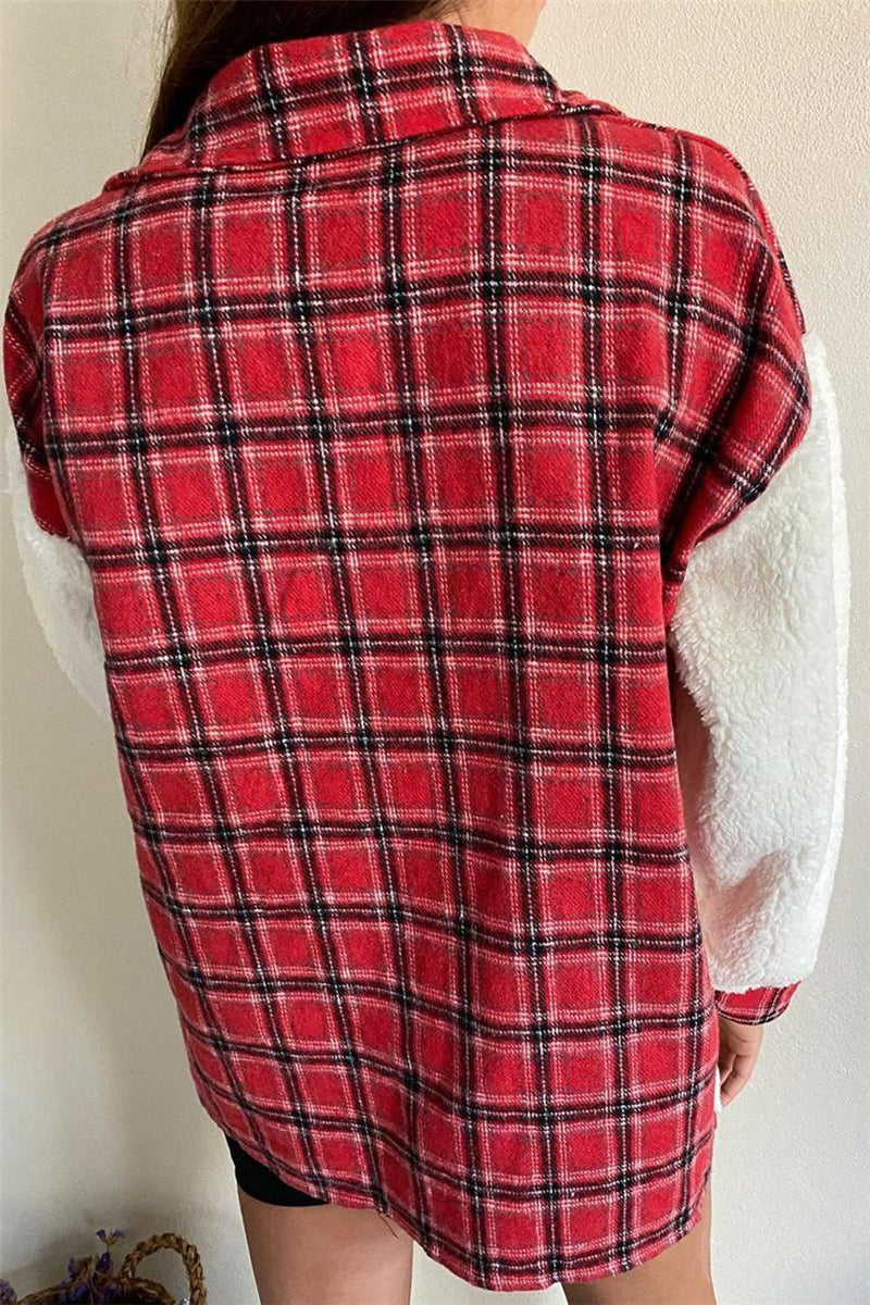 Cárdigan informal de moda con estampado de cuadros y cuello vuelto (4 colores)