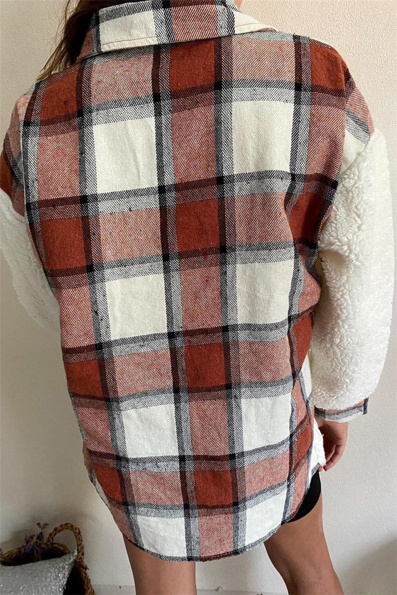 Cárdigan informal de moda con estampado de cuadros y cuello vuelto (4 colores)