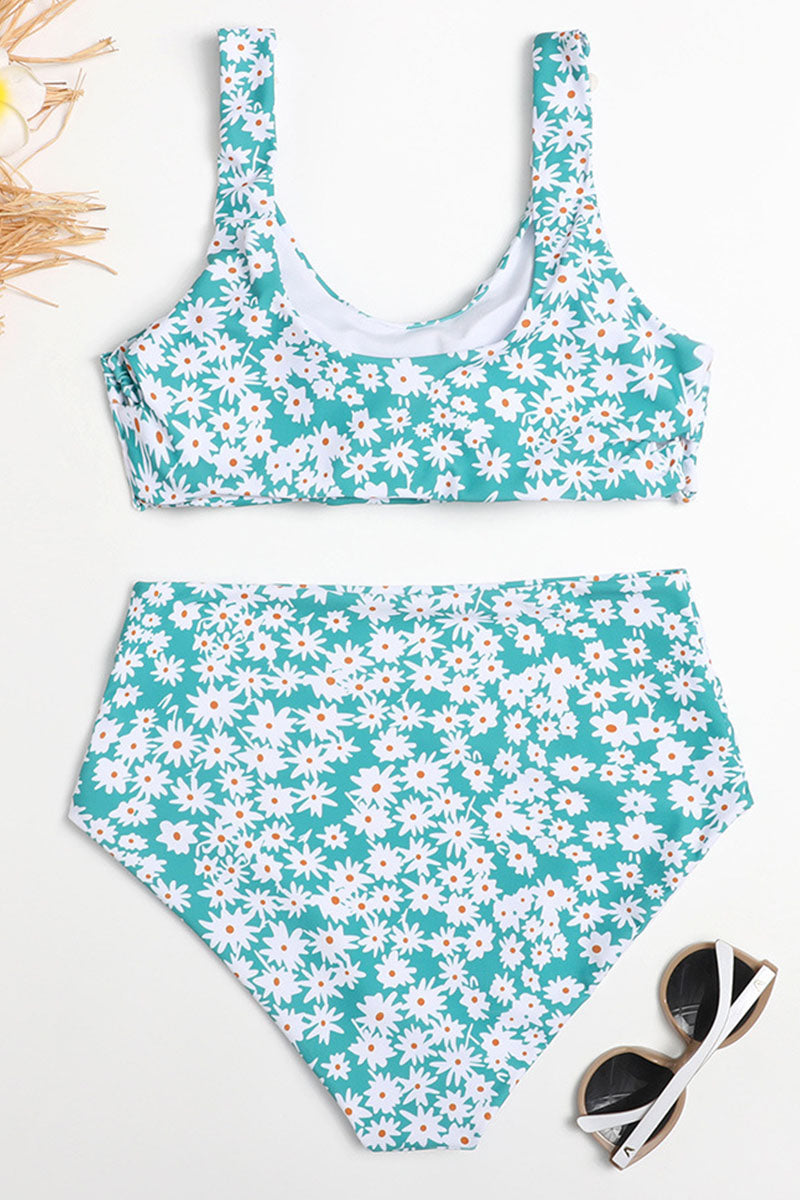 Fashion Vacation Print Patchwork Swimwears(2 Colors)