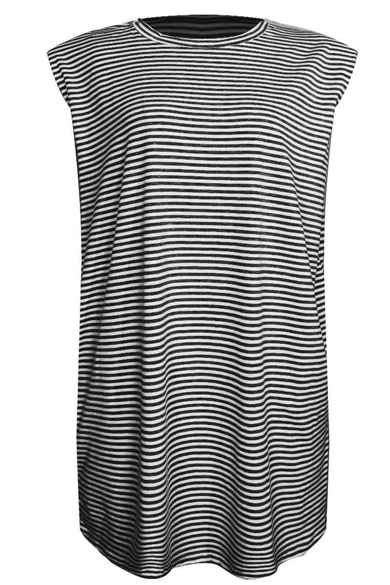 Vestidos casuales de moda con rayas y cuello redondo (3 colores)