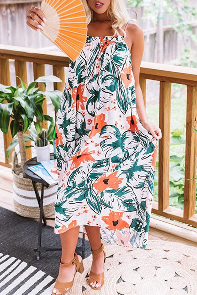Vestidos de princesa con tirantes finos, espalda descubierta y estampados de moda urbana