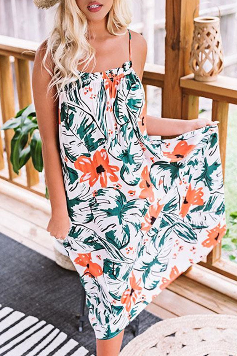 Vestidos de princesa con tirantes finos, espalda descubierta y estampados de moda urbana