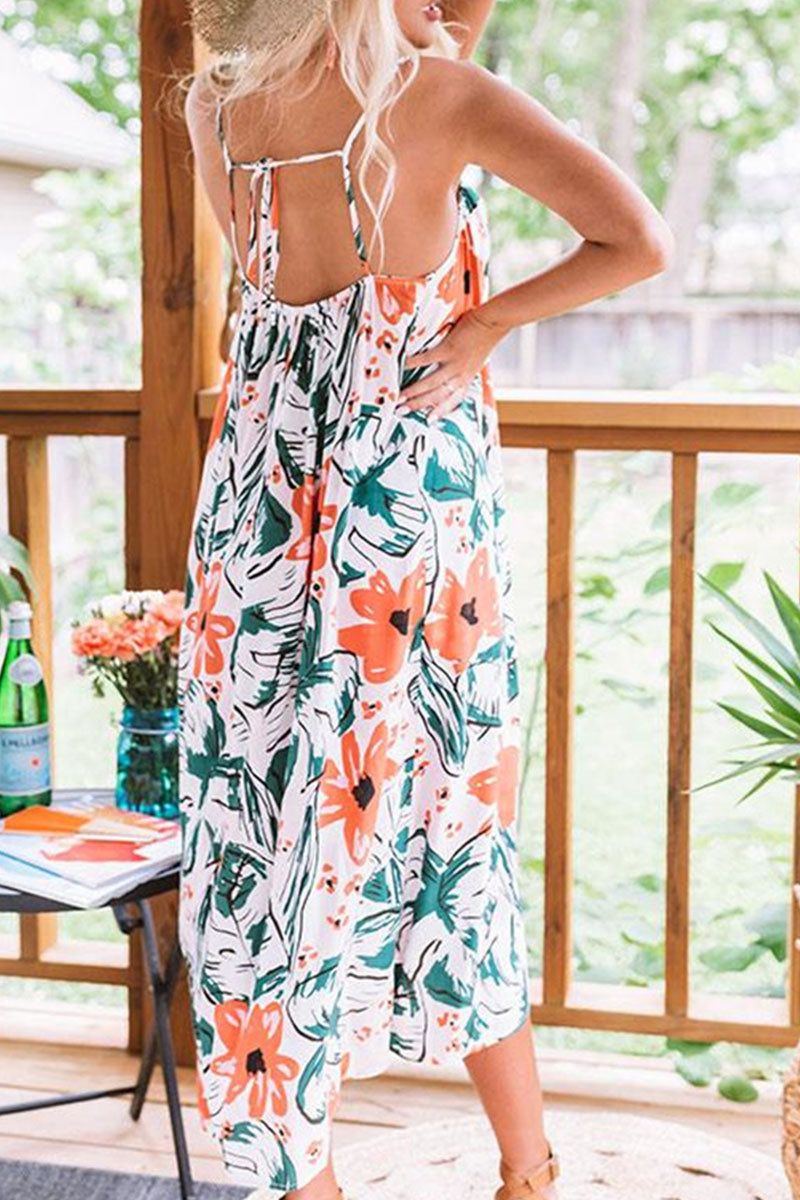 Vestidos de princesa con tirantes finos, espalda descubierta y estampados de moda urbana