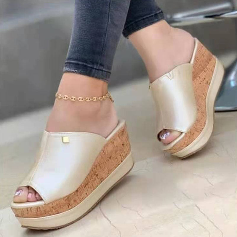 Zapatos de boca de pez con patchwork de moda callejera