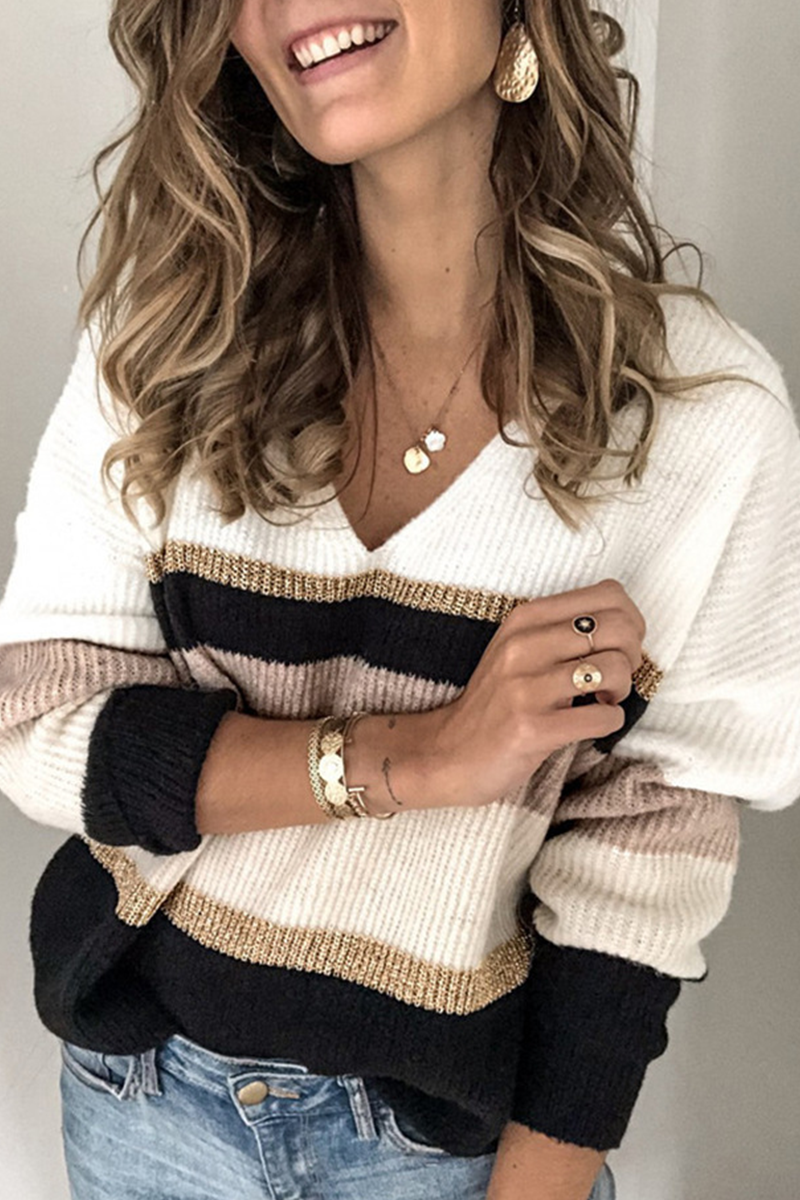 Tops básicos de cuello en V con estampado de moda urbana (3 colores)
