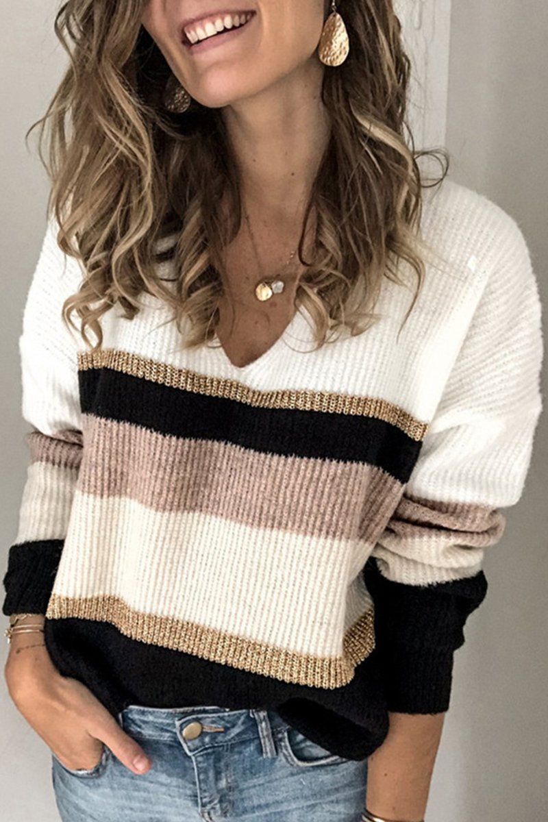 Tops básicos de cuello en V con estampado de moda urbana (3 colores)