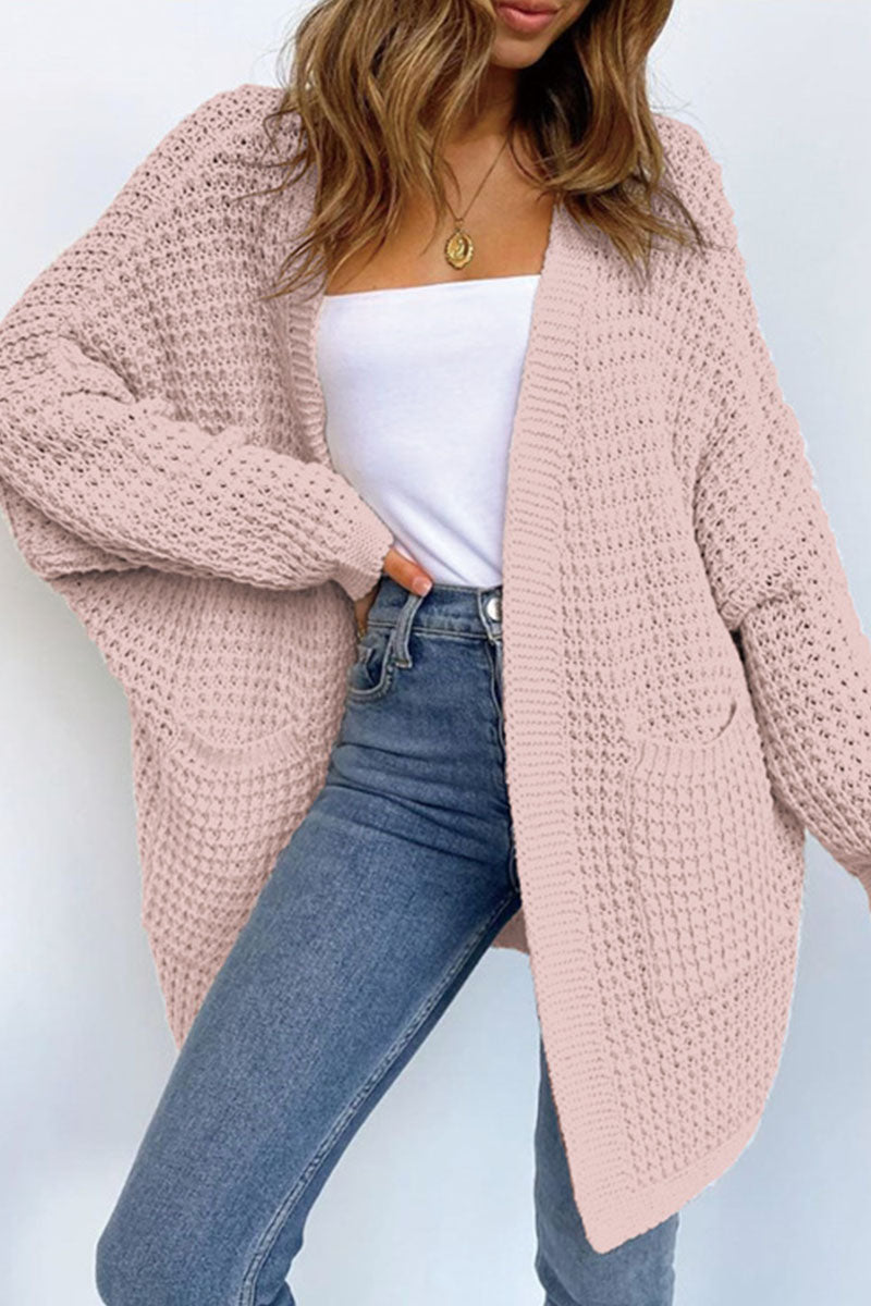 Suéteres casuales de moda con parches sólidos (7 colores)