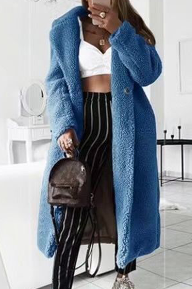 Casual Street Solid Patchwork Turndown Collar Outerwear(5 Colors)