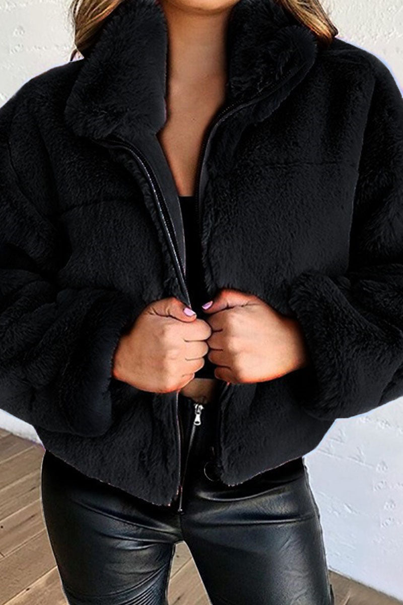 Prendas de abrigo con cuello mandarín, unicolor y divididas, de moda urbana