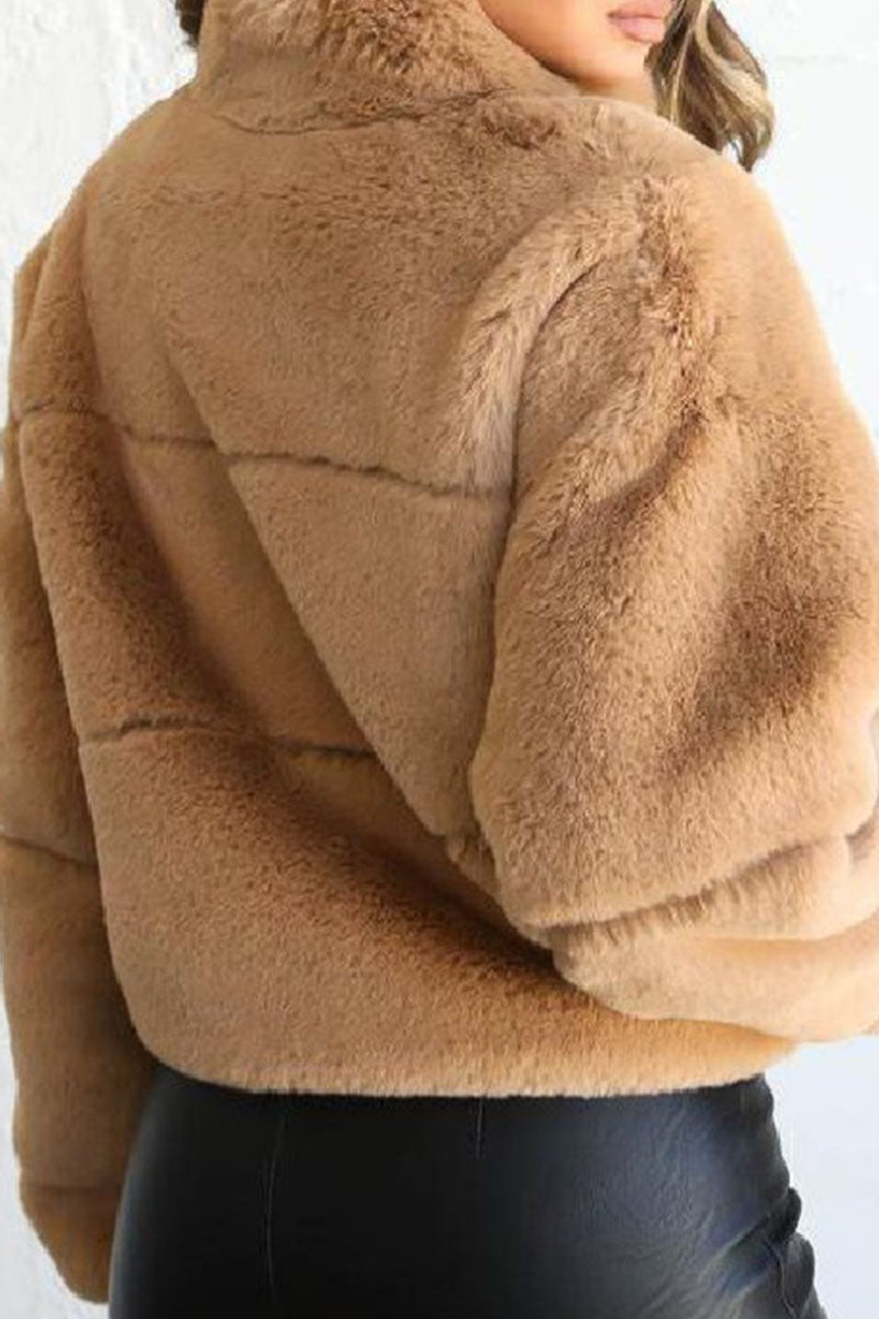 Prendas de abrigo con cuello mandarín, unicolor y divididas, de moda urbana