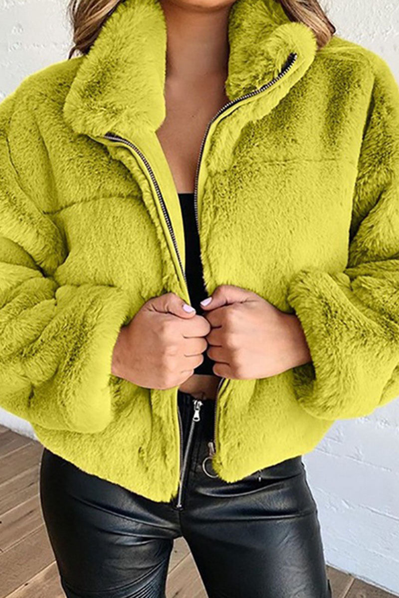 Prendas de abrigo con cuello mandarín, unicolor y divididas, de moda urbana