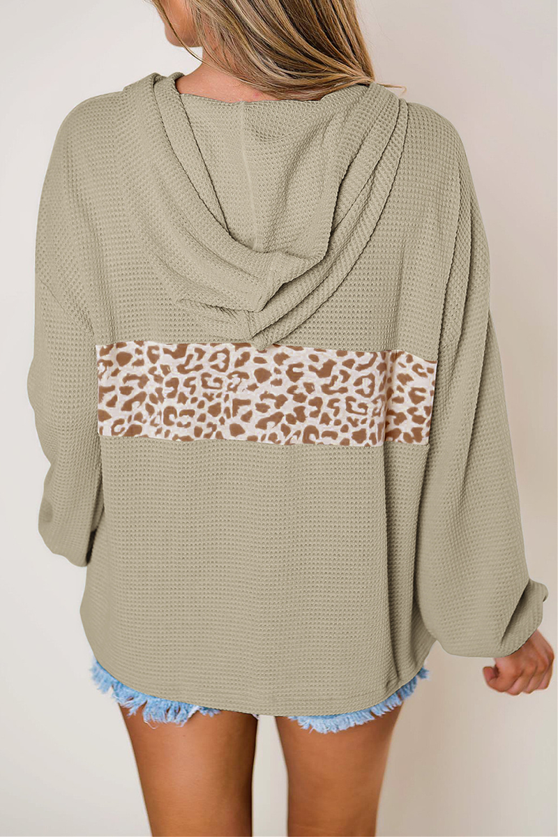 Tops casuales con cuello, capucha y cremallera con bolsillo y estampado