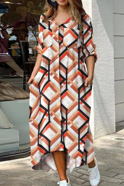 Vestido camisero informal con estampado de camuflaje, lentejuelas, hebilla y cuello vuelto