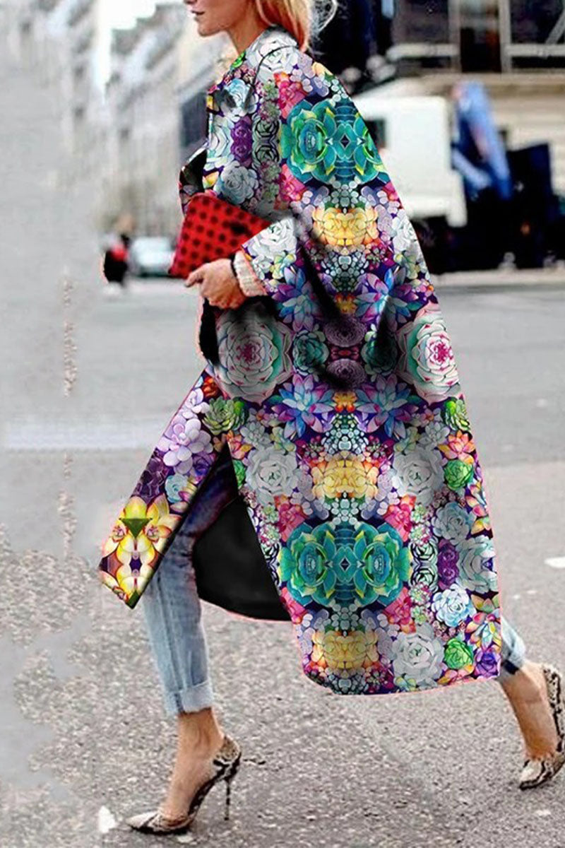 Street Camouflage Print Patchwork Turndown Collar Outerwear(12 Colors)