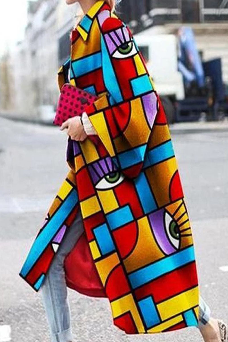 Street Camouflage Print Patchwork Turndown Collar Outerwear(12 Colors)