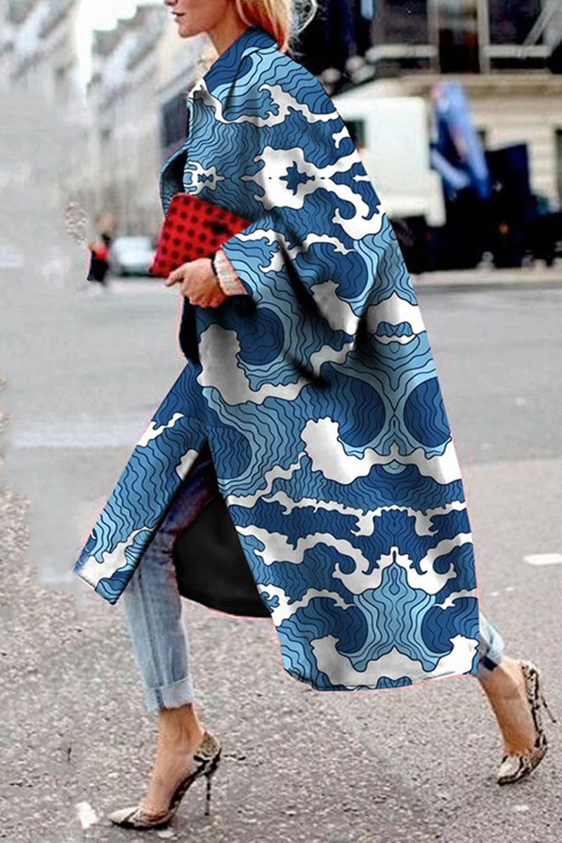 Street Camouflage Print Patchwork Turndown Collar Outerwear(12 Colors)