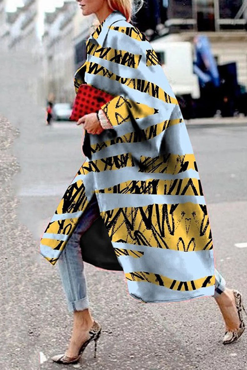 Street Camouflage Print Patchwork Turndown Collar Outerwear(12 Colors)