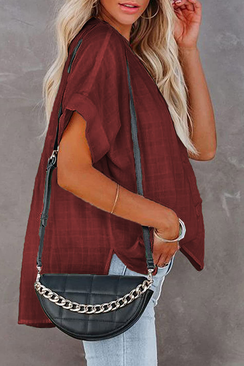 Tops de cuello vuelto con parches sólidos de moda