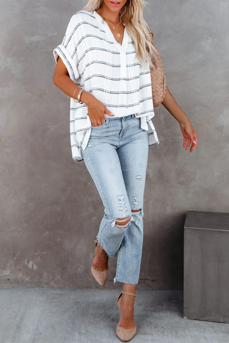 Tops de cuello vuelto con parches sólidos de moda