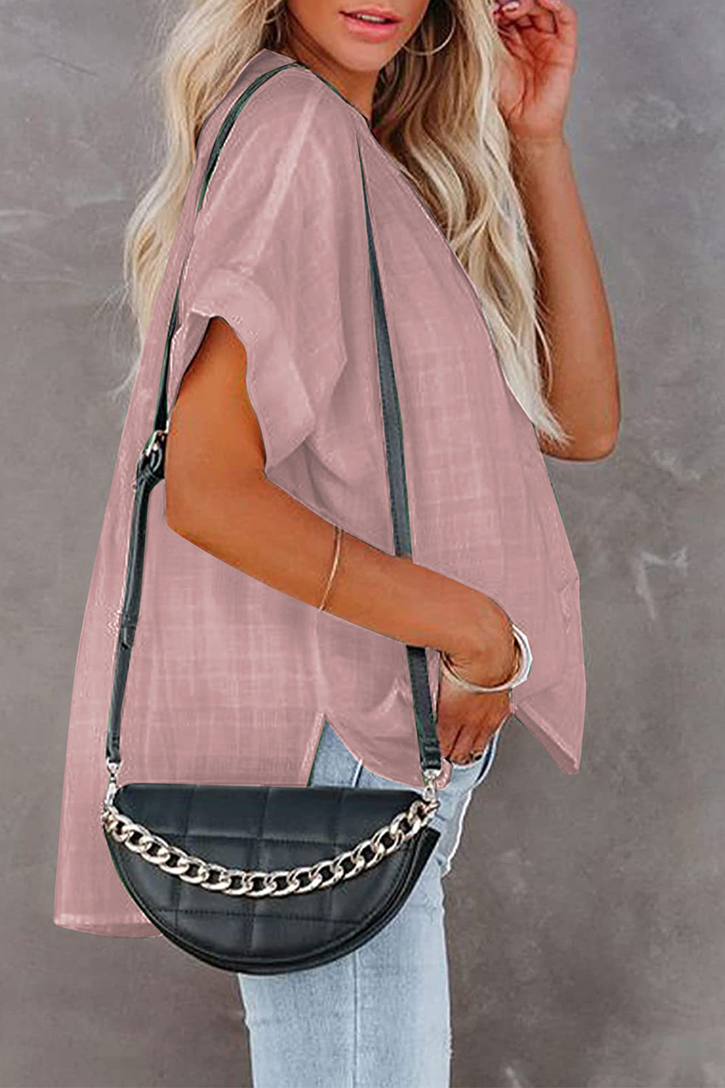 Tops de cuello vuelto con parches sólidos de moda