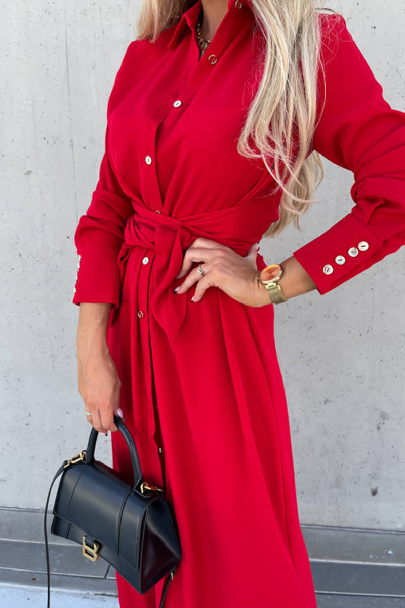 Vestido irregular de moda con escote en V y frenillo liso (4 colores)