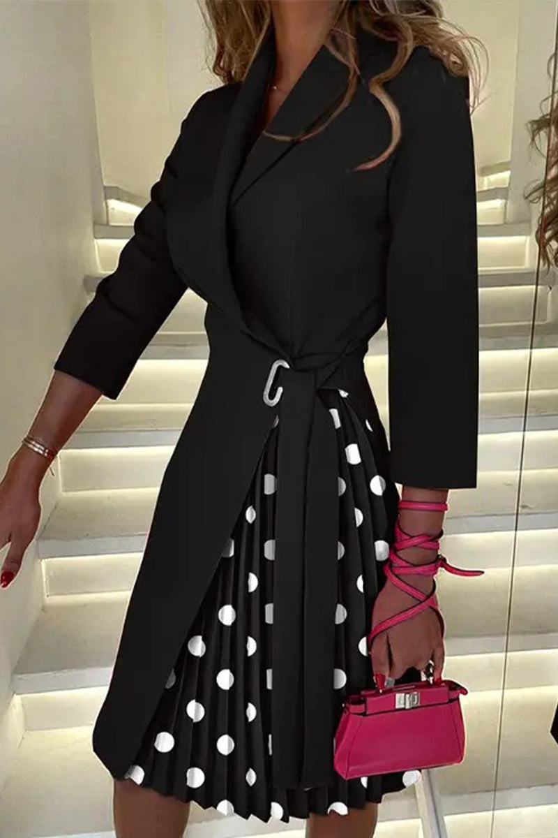 Vestidos de moda con cuello en V y patchwork (4 colores)
