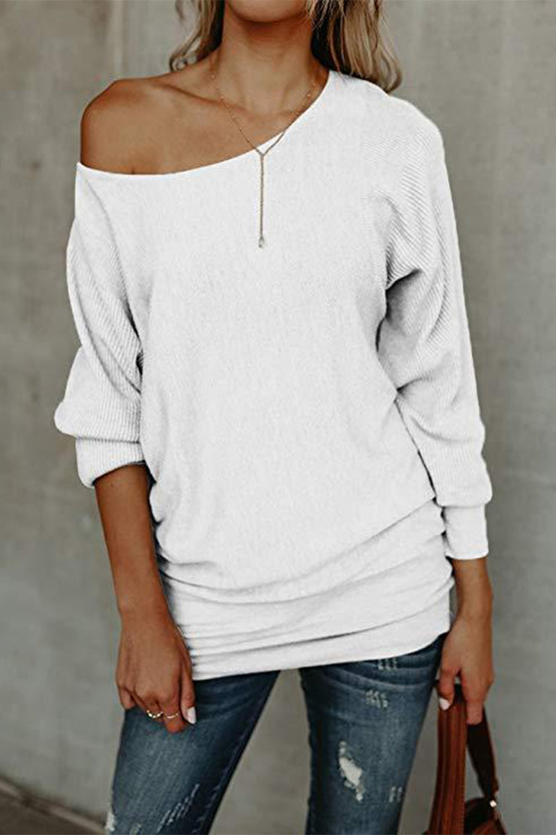 Tops casuales de color sólido con hombros descubiertos (5 colores)