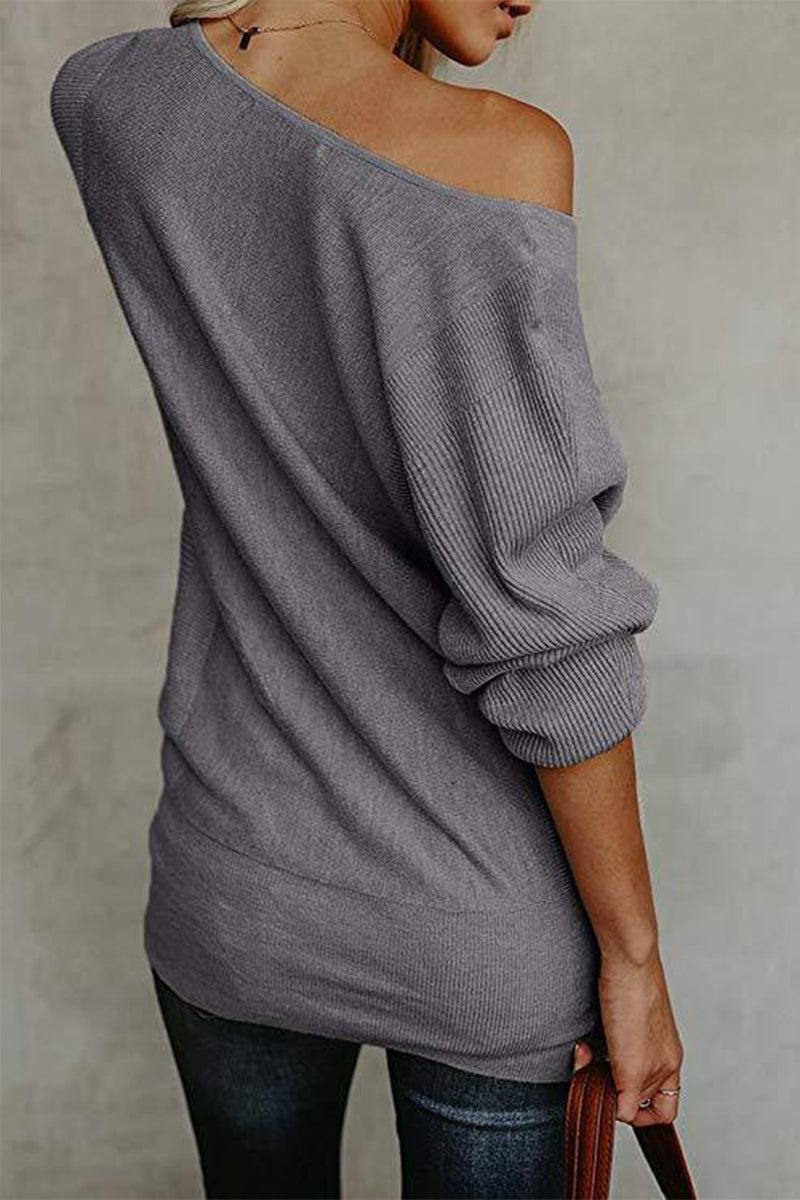 Tops casuales de color sólido con hombros descubiertos (5 colores)