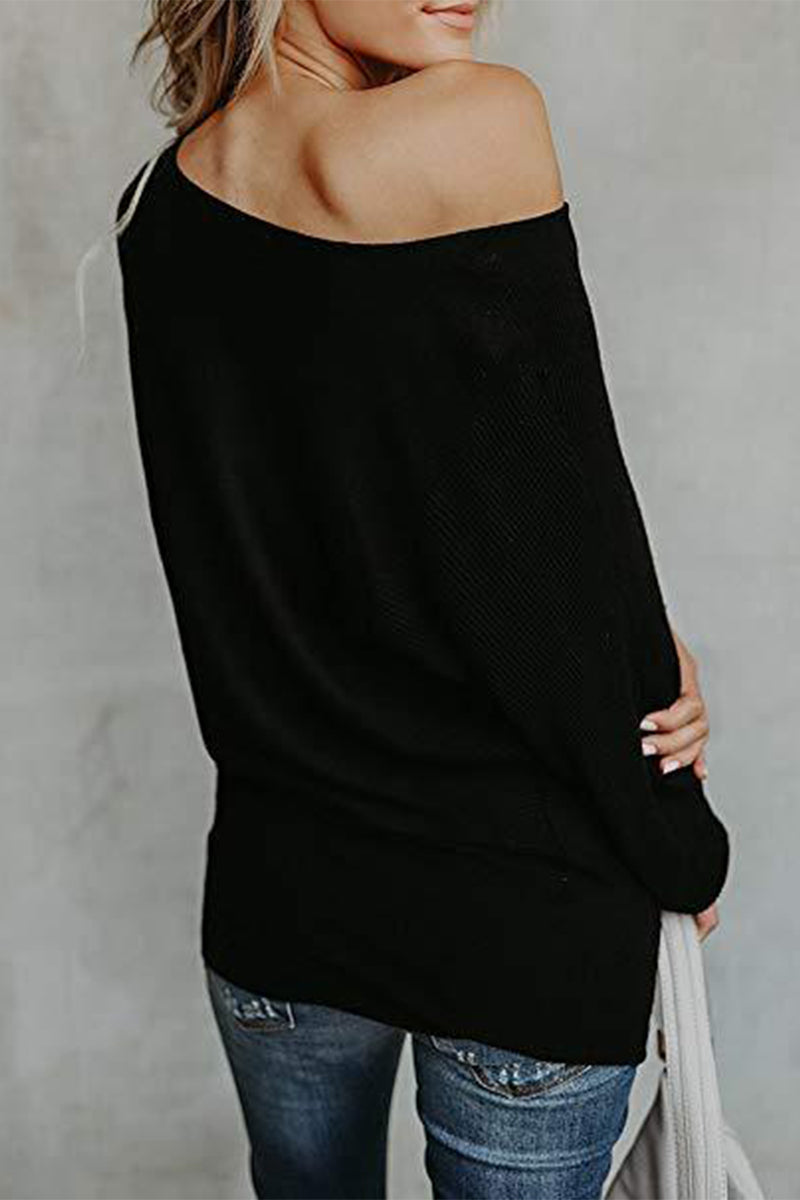 Tops casuales de color sólido con hombros descubiertos (5 colores)