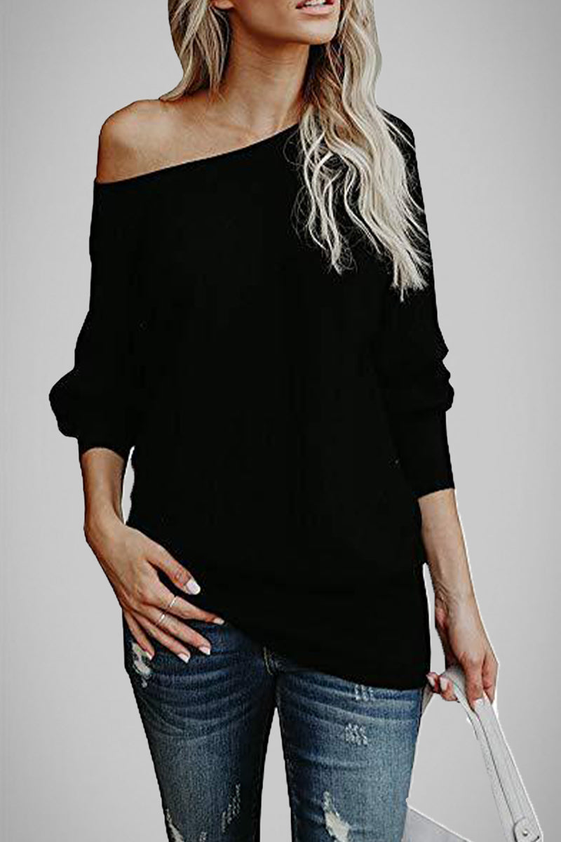 Tops casuales de color sólido con hombros descubiertos (5 colores)