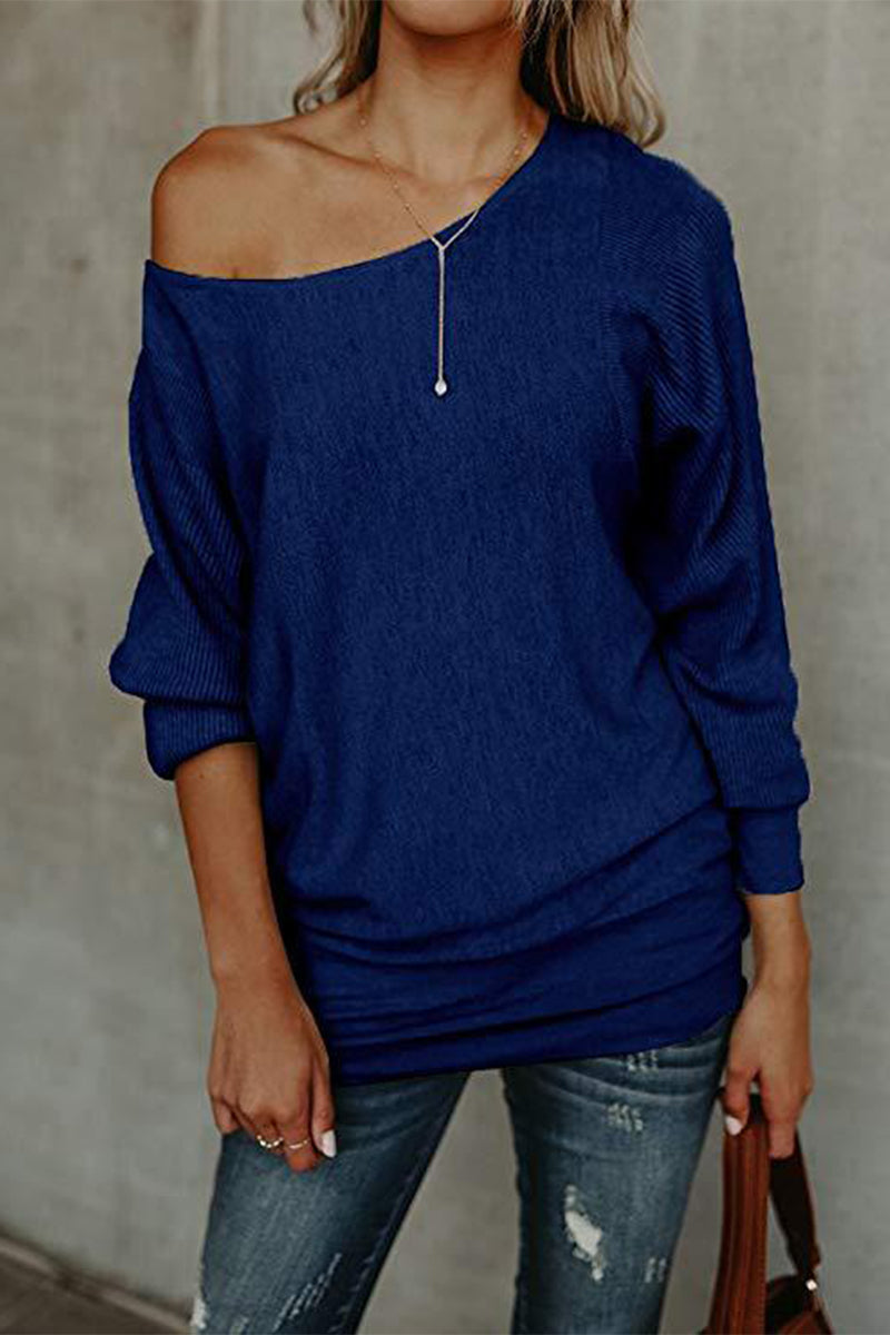 Tops casuales de color sólido con hombros descubiertos (5 colores)