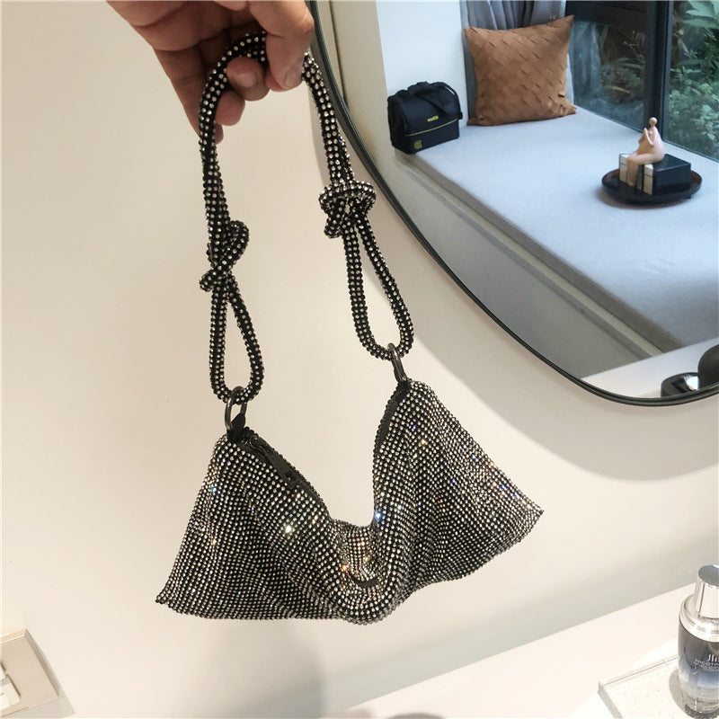 Bolsos de patchwork con diamantes de imitación para fiestas diarias