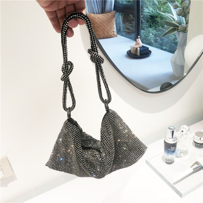 Bolsos de patchwork con diamantes de imitación para fiestas diarias