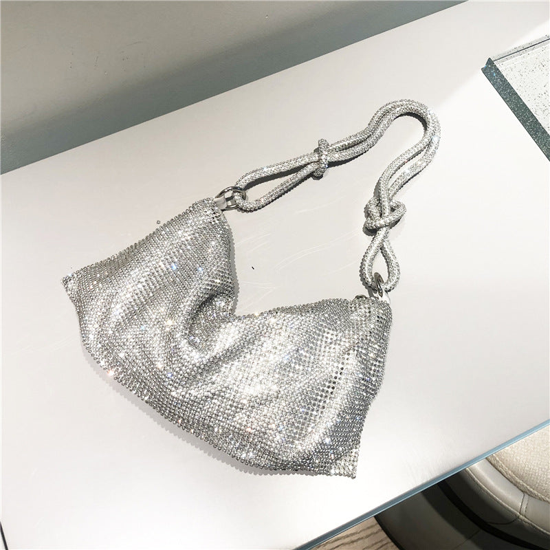 Bolsos de patchwork con diamantes de imitación para fiestas diarias