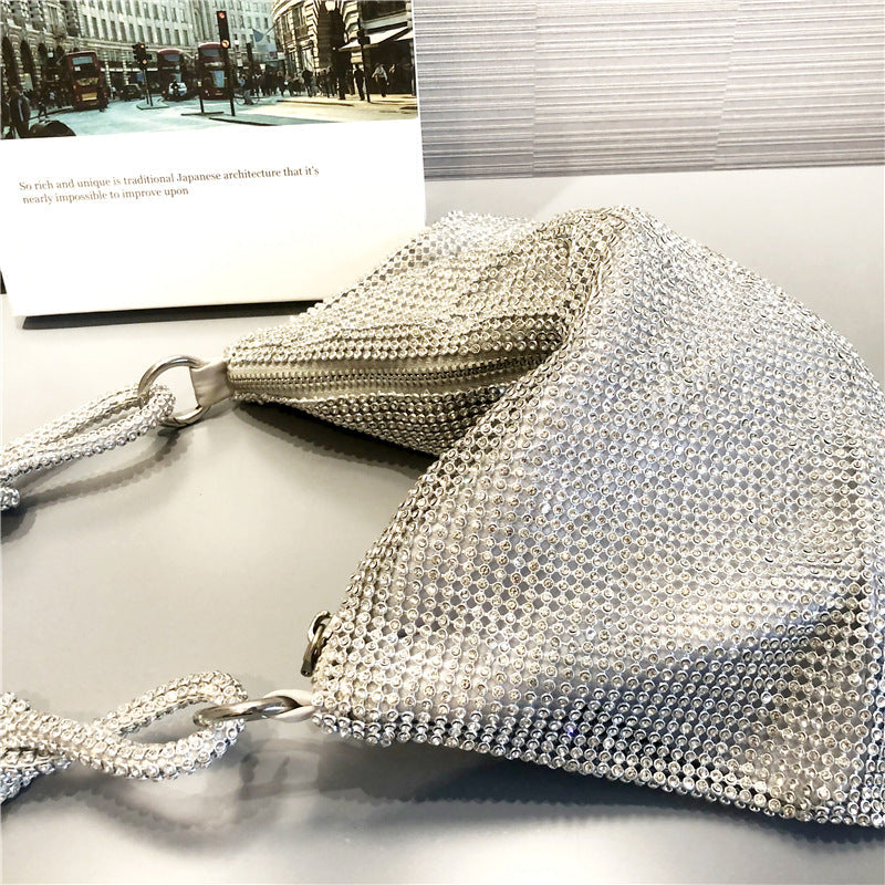Bolsos de patchwork con diamantes de imitación para fiestas diarias