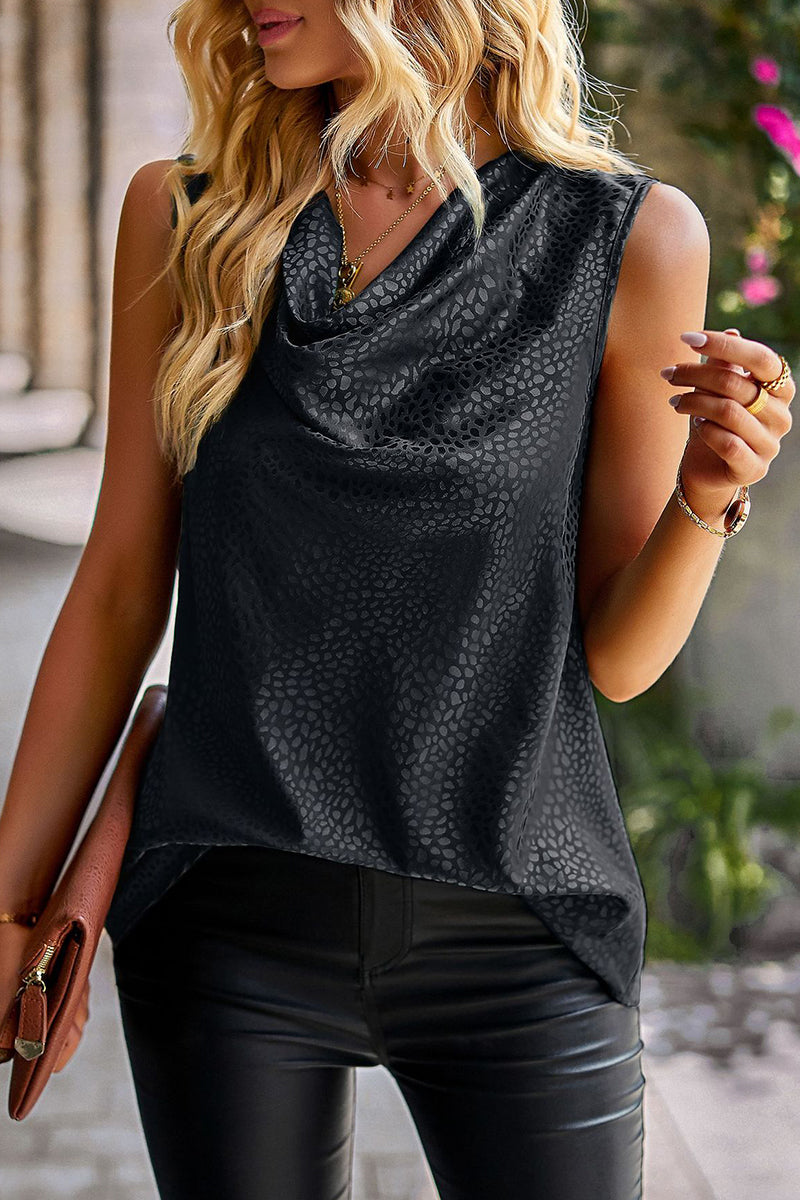 Tops casuales con cuello de bufanda y parches lisos y dulces (4 colores)