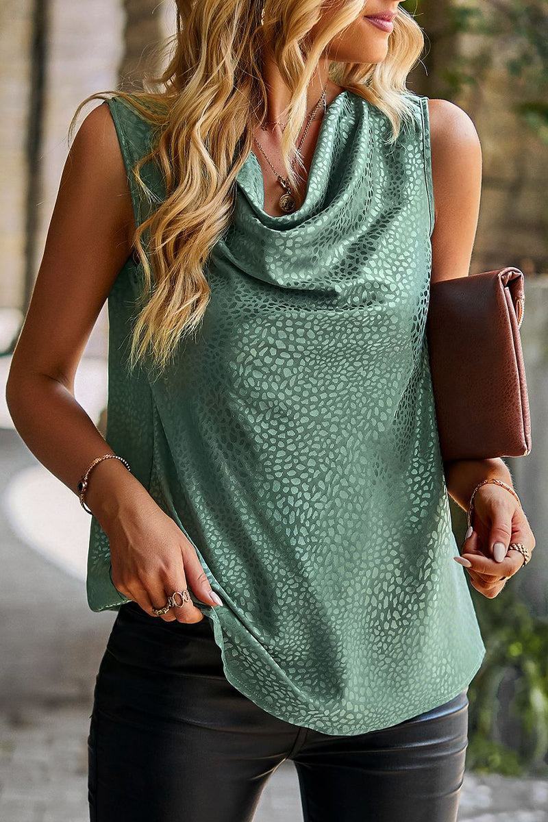 Tops casuales con cuello de bufanda y parches lisos y dulces (4 colores)