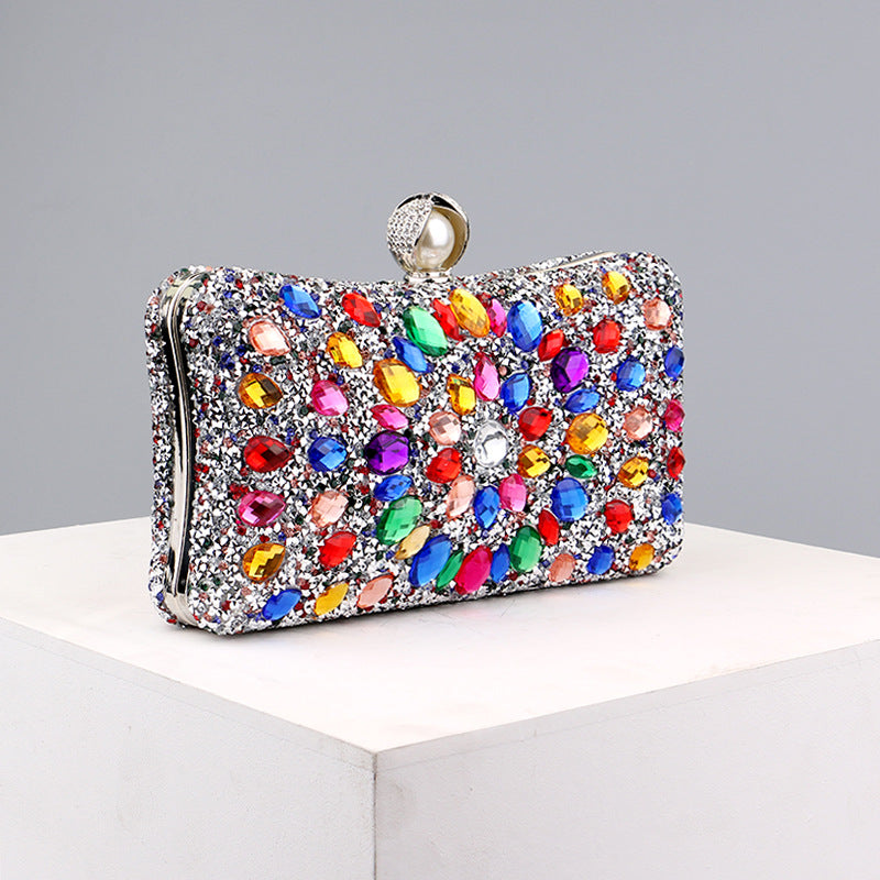 Bolsos casuales con cadenas de patchwork y diamantes de imitación