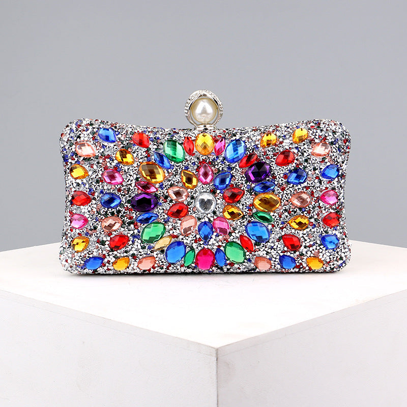Bolsos casuales con cadenas de patchwork y diamantes de imitación