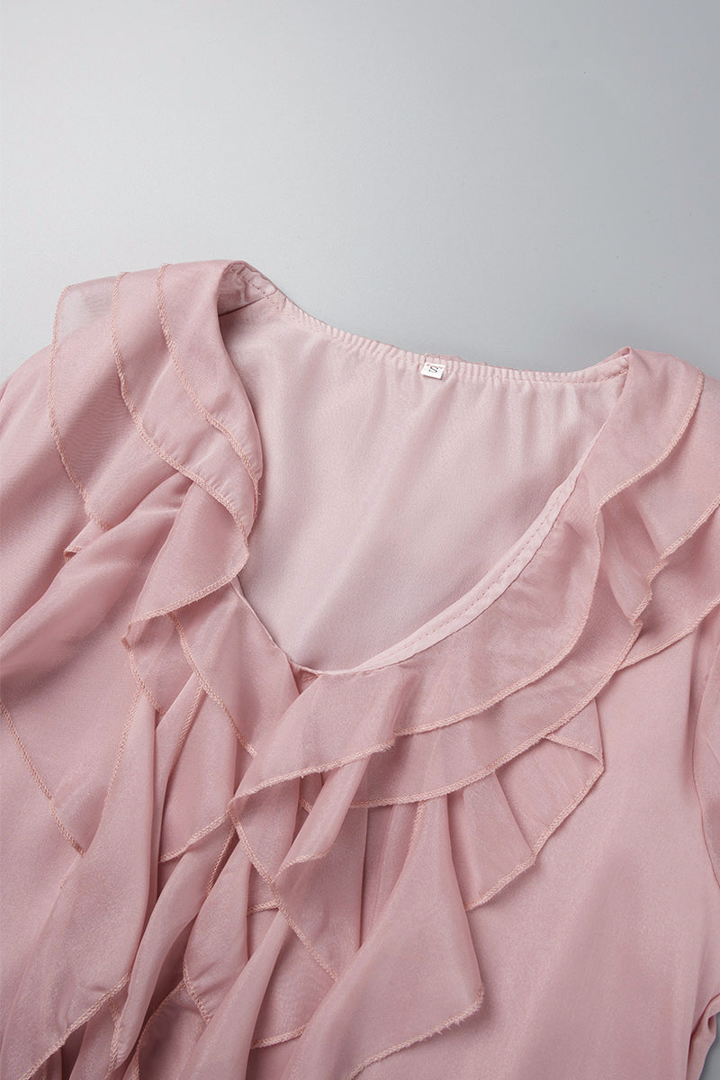 Vestidos de princesa elegantes de moda con cuello en V y patchwork sólido