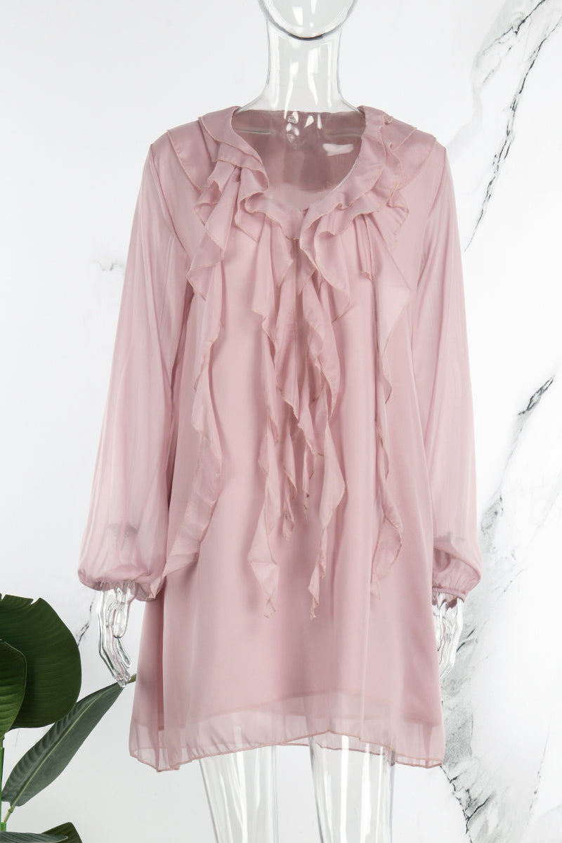 Vestidos de princesa elegantes de moda con cuello en V y patchwork sólido