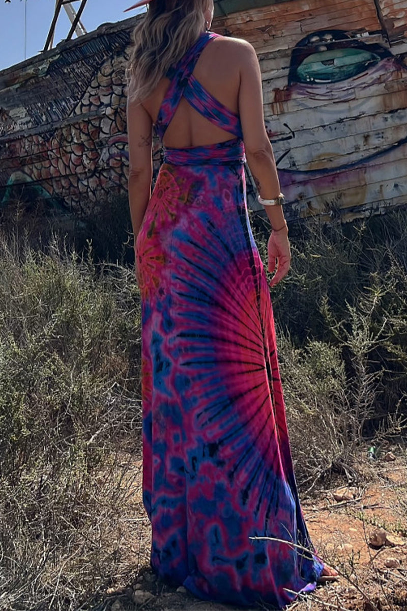 Vestidos sexis sin mangas con cuello en V y tirantes cruzados con estampado universitario (4 colores)