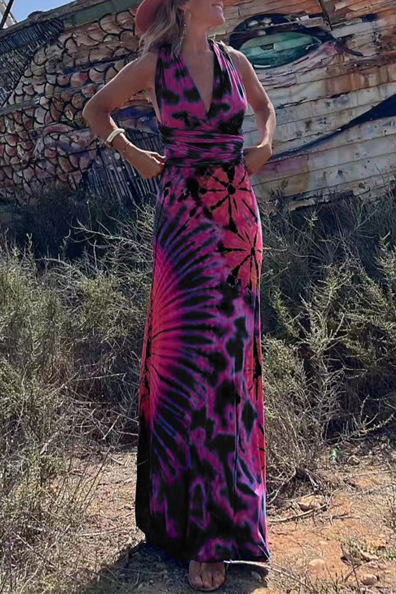 Vestidos sexis sin mangas con cuello en V y tirantes cruzados con estampado universitario (4 colores)